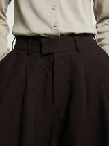 AF Agger - Linen Culottes Pants in Dark Brown