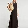 AF Agger - Linen Maxi Dress in Dark Brown