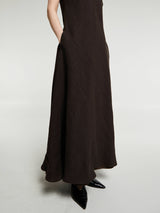 AF Agger - Linen Maxi Dress in Dark Brown