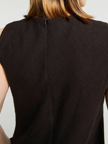 AF Agger - Linen Maxi Dress in Dark Brown