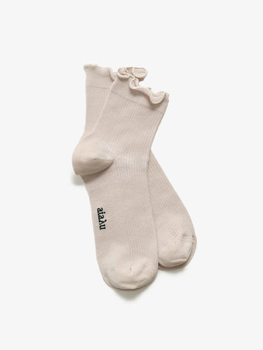 Cotton Frill Sock in Milk