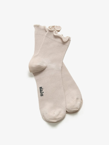 Cotton Frill Sock in Milk
