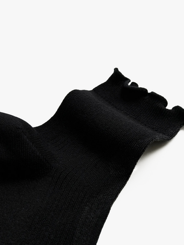 Cotton Frill Sock in Black