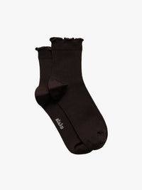 Aiayu - Cotton Frill Sock in Chocolate