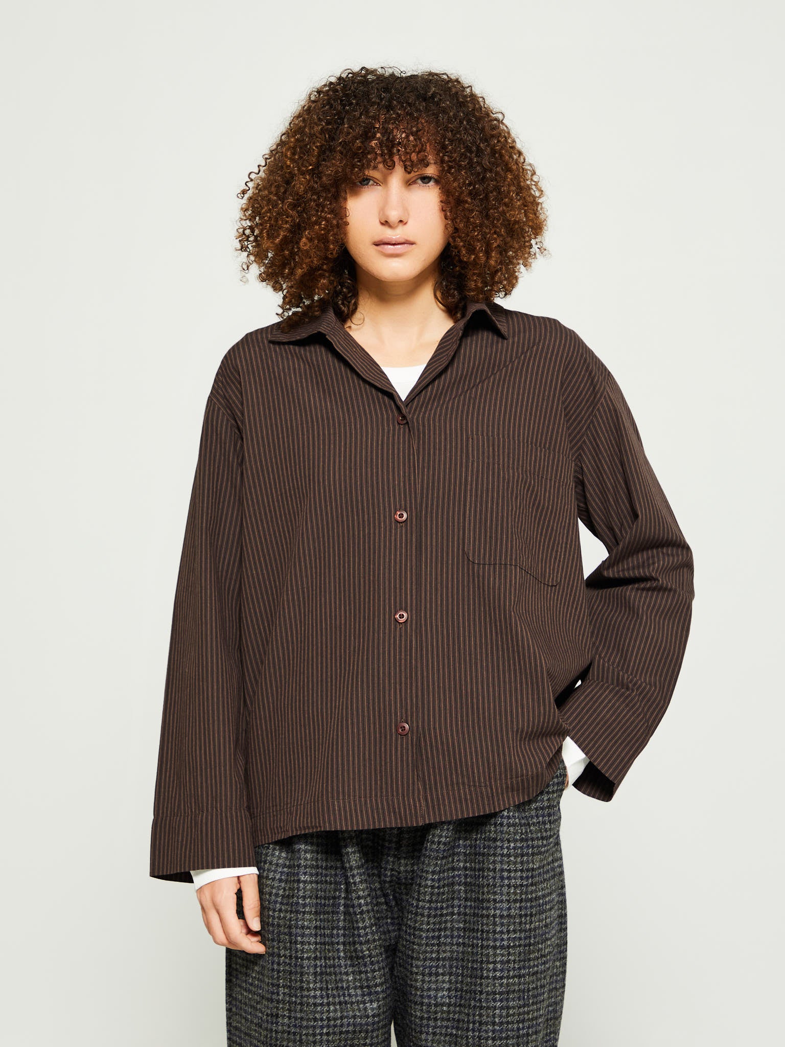 Aiayu - Julio Shirt Petite in Mix Brown