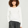 Aiayu - Rib Long Sleeve T-Shirt in Off-White