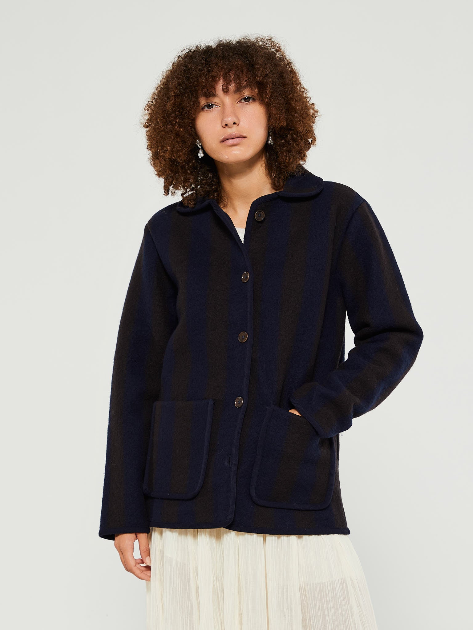 Aiayu - Ethan Wool Jacket in Brown and navy