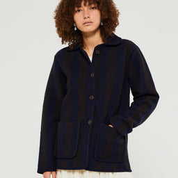 Aiayu - Ethan Wool Jacket in Brown and navy