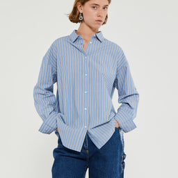 Aiayu - Striped Shirt in Mix Baby Blue