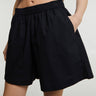Aiayu - Lulu Poplin Shorts in Black Navy