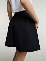Aiayu - Lulu Poplin Shorts in Black Navy