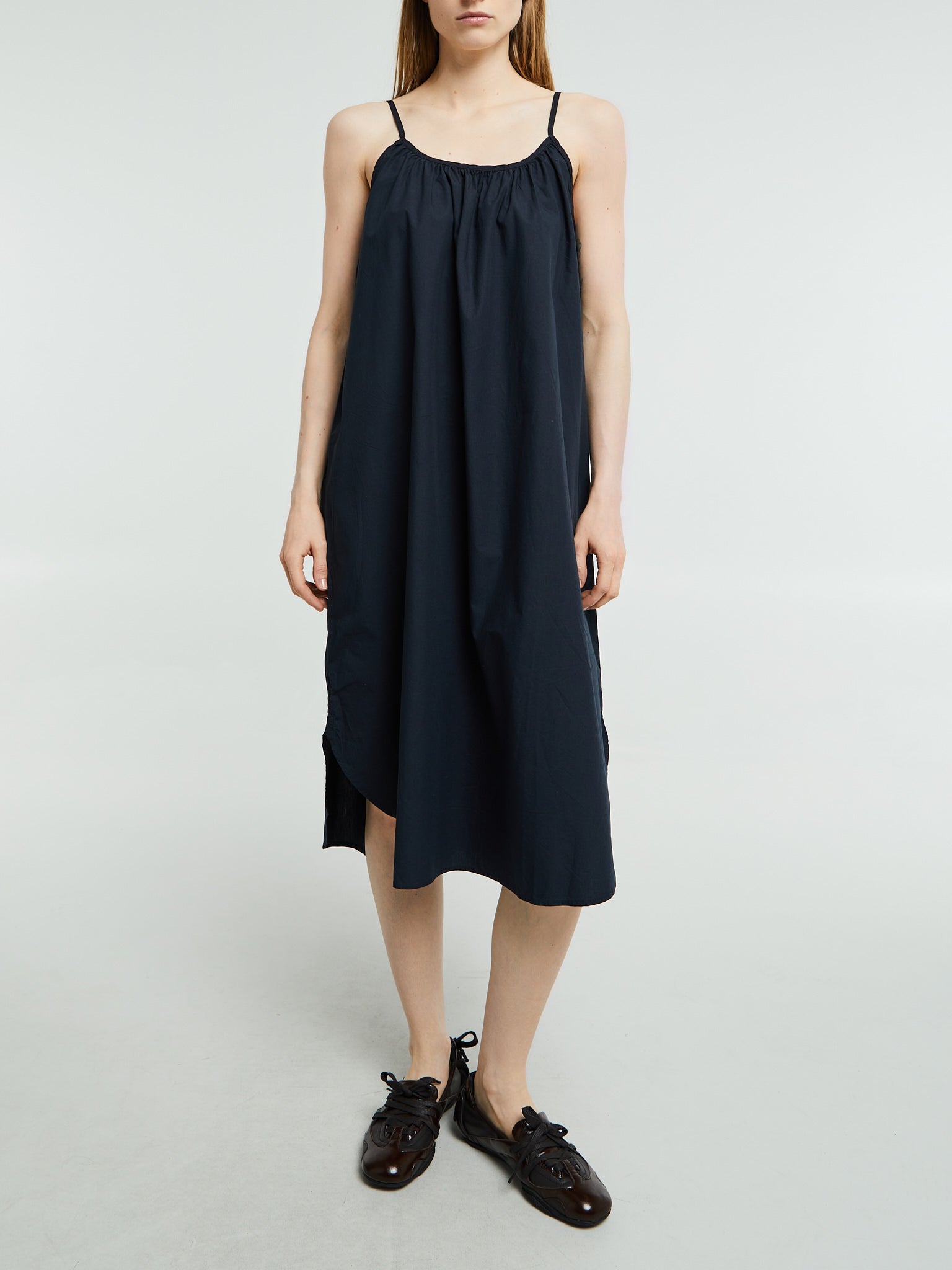 Strap Dress in Black Navy