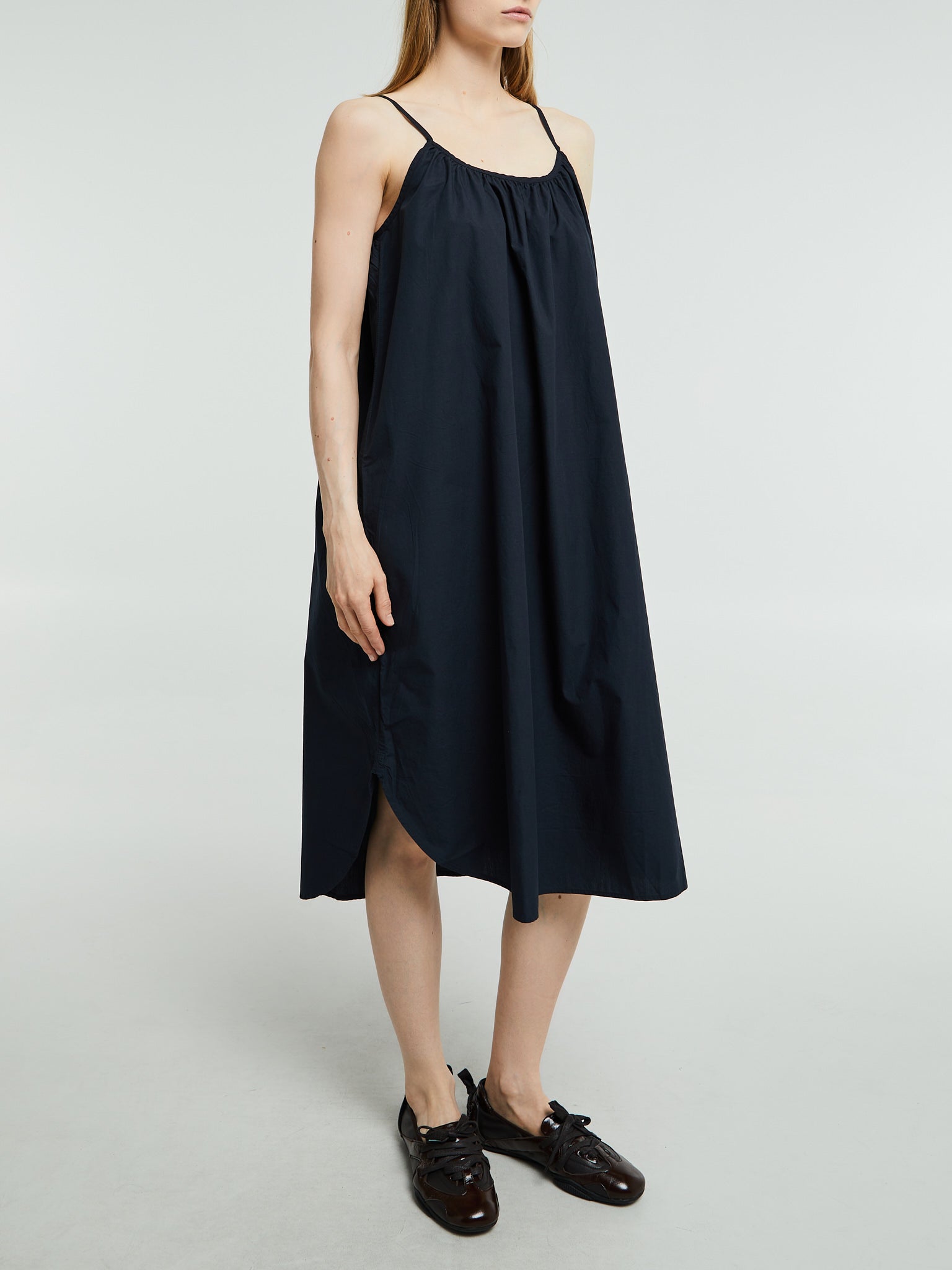 Strap Dress in Black Navy