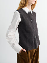 Aiayu - Elva Vest in Dark Brown Melange
