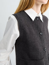 Aiayu - Elva Vest in Dark Brown Melange
