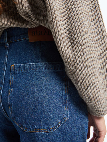Aiayu - Carlo Midwaist Wide Jeans in Mid Blue
