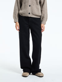 Aiayu - Carlo Midwaist Wide Jeans in Black Tea