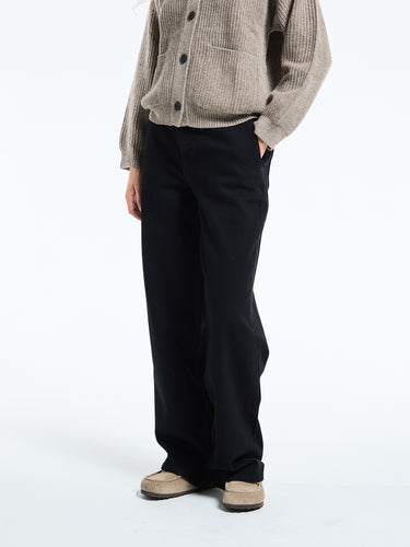 Aiayu - Carlo Midwaist Wide Jeans in Black Tea
