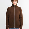 Andersen-Andersen - Navy Full Zip Pockets Knitwear in Natural Brown