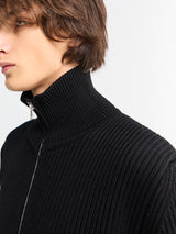 Andersen-Andersen - Navy Full-Zip Pockets Knitwear in Black