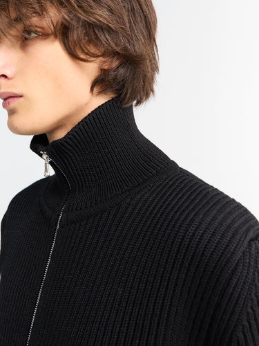 Andersen-Andersen - Navy Full-Zip Pockets Knitwear in Black