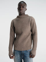 Andersen-Andersen - Navy Crewneck in Natural Taupe