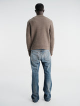 Andersen-Andersen - Navy Crewneck in Natural Taupe