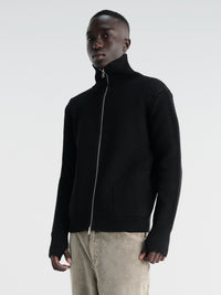 Andersen-Andersen - Navy Full-Zip Pockets Knitwear in Black