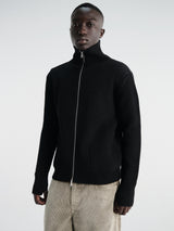 Andersen-Andersen - Navy Full-Zip Pockets Knitwear in Black