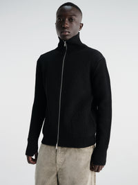 Andersen-Andersen - Navy Full-Zip Pockets Knitwear in Black