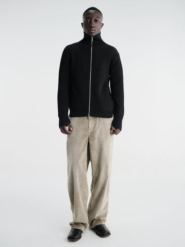 Andersen-Andersen - Navy Full-Zip Pockets Knitwear in Black