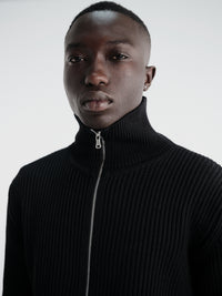 Andersen-Andersen - Navy Full-Zip Pockets Knitwear in Black