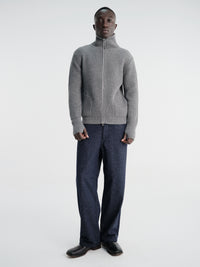 Andersen-Andersen - Navy Full Zip Pockets Knitwear in Grey