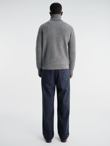 Andersen-Andersen - Navy Full Zip Pockets Knitwear in Grey