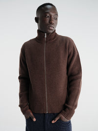 Berner Kühl - Shrunk Full Zip Drained Knit in Bistre