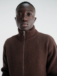 Berner Kühl - Shrunk Full Zip Drained Knit in Bistre