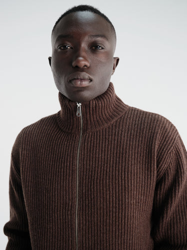 Berner Kühl - Shrunk Full Zip Drained Knit in Bistre