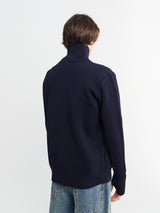 Andersen-Andersen - Navy Full Zip Pockets Knitwear in Navy Blue