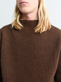 Andersen-Andersen - Navy Crewneck in Natural Brown