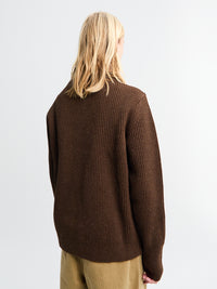 Andersen-Andersen - Navy Crewneck in Natural Brown