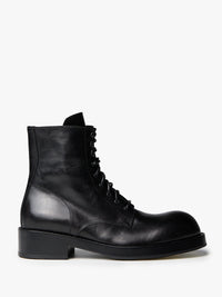 Ann Demeulemeester - Jomund Lace-Up Ankle Boots Soft Semi-Gloss Leather in Black