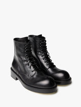Ann Demeulemeester - Jomund Lace-Up Ankle Boots Soft Semi-Gloss Leather in Black