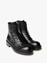 Ann Demeulemeester - Jomund Lace-Up Ankle Boots Soft Semi-Gloss Leather in Black