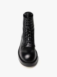 Ann Demeulemeester - Jomund Lace-Up Ankle Boots Soft Semi-Gloss Leather in Black