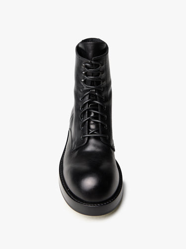 Ann Demeulemeester - Jomund Lace-Up Ankle Boots Soft Semi-Gloss Leather in Black