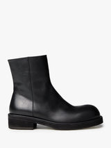 Ann Demeulemeester - Helfred Ankle Boots With Zip Grained Shiny Calf Sk in Black
