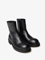 Ann Demeulemeester - Helfred Ankle Boots With Zip Grained Shiny Calf Sk in Black