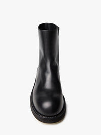 Ann Demeulemeester - Helfred Ankle Boots With Zip Grained Shiny Calf Sk in Black