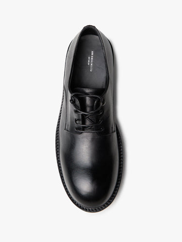Ann Demeulemeester - Caja Derby Soft Semi-Gloss Leather in Black