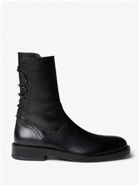 Ann Demeulemeester - Heiko Laced Back Ankle Boots Santiago in Black